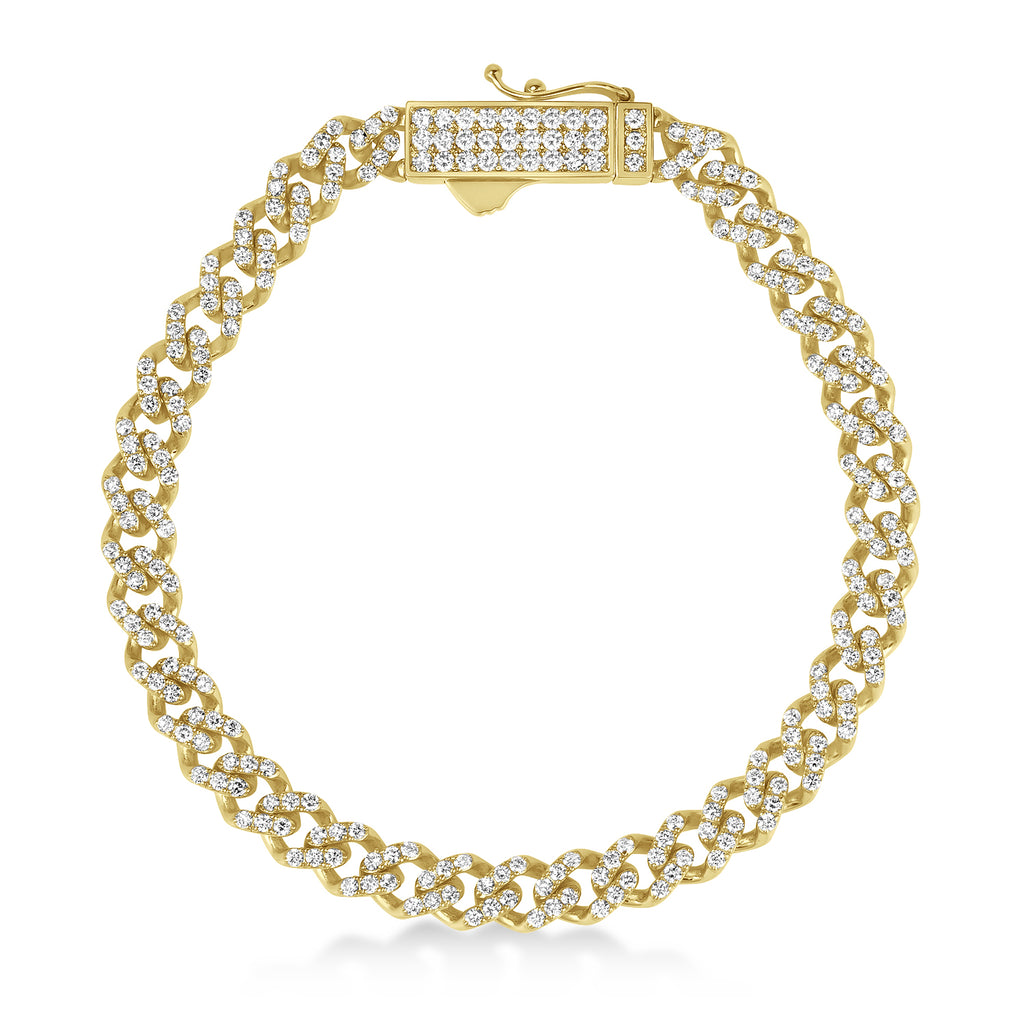 Diamond Link Chain Bracelet 14k Yellow Gold (2.75ct)