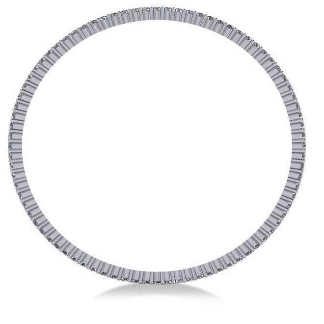 Stackable Diamond Bangle Eternity Bracelet 14K White Gold (4.20ct)