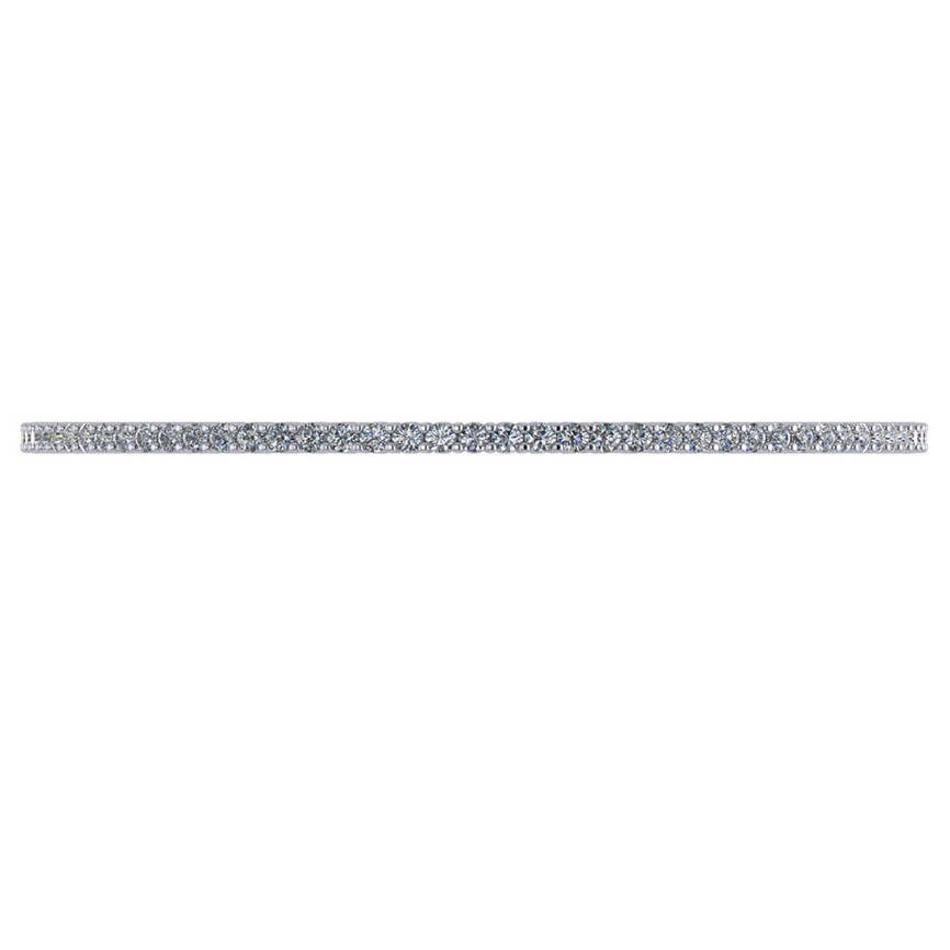 Stackable Diamond Bangle Eternity Bracelet 14K White Gold (4.20ct)
