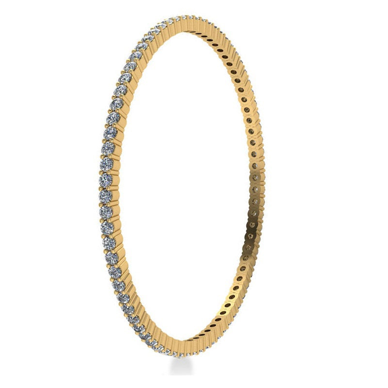 Stackable Diamond Bangle Eternity Bracelet 14k Yellow Gold (5.18ct)