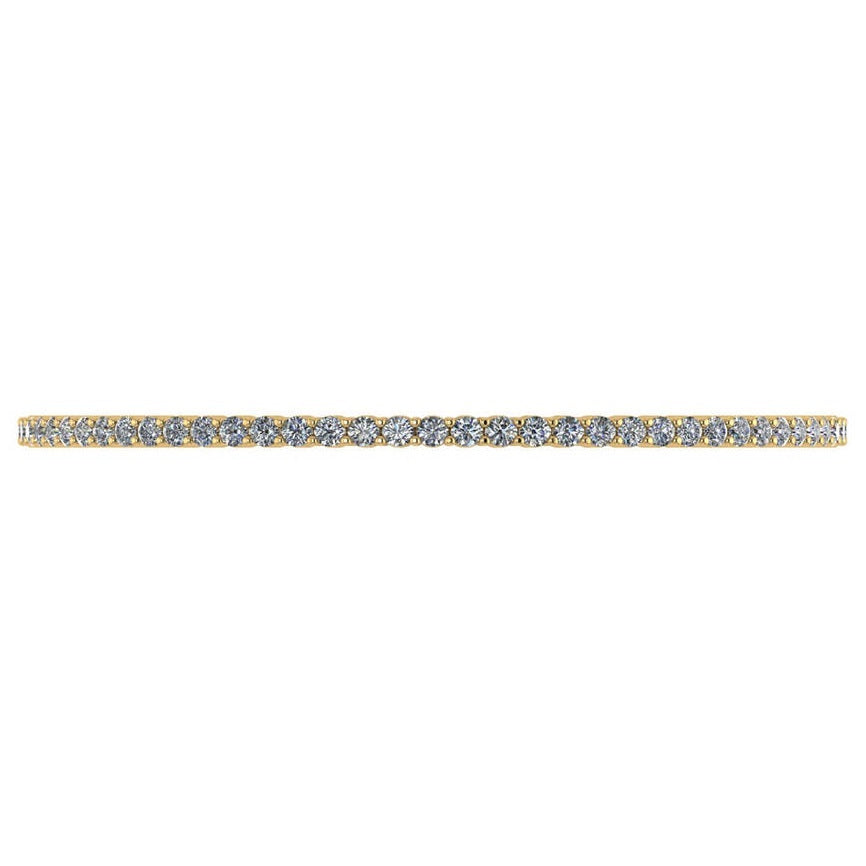 Stackable Diamond Bangle Eternity Bracelet 14k Yellow Gold (5.18ct)