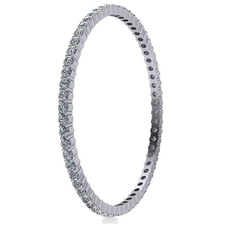 Stackable Diamond Bangle Eternity Bracelet 14K White Gold (9.00ct)