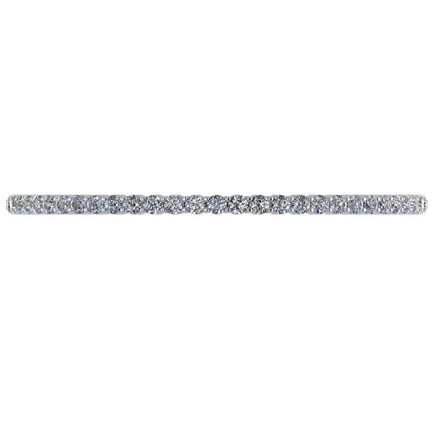 Stackable Diamond Bangle Eternity Bracelet 14K White Gold (9.00ct)