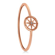 Diamond Compass Bangle Bracelet 14k Rose Gold (0.19ct)