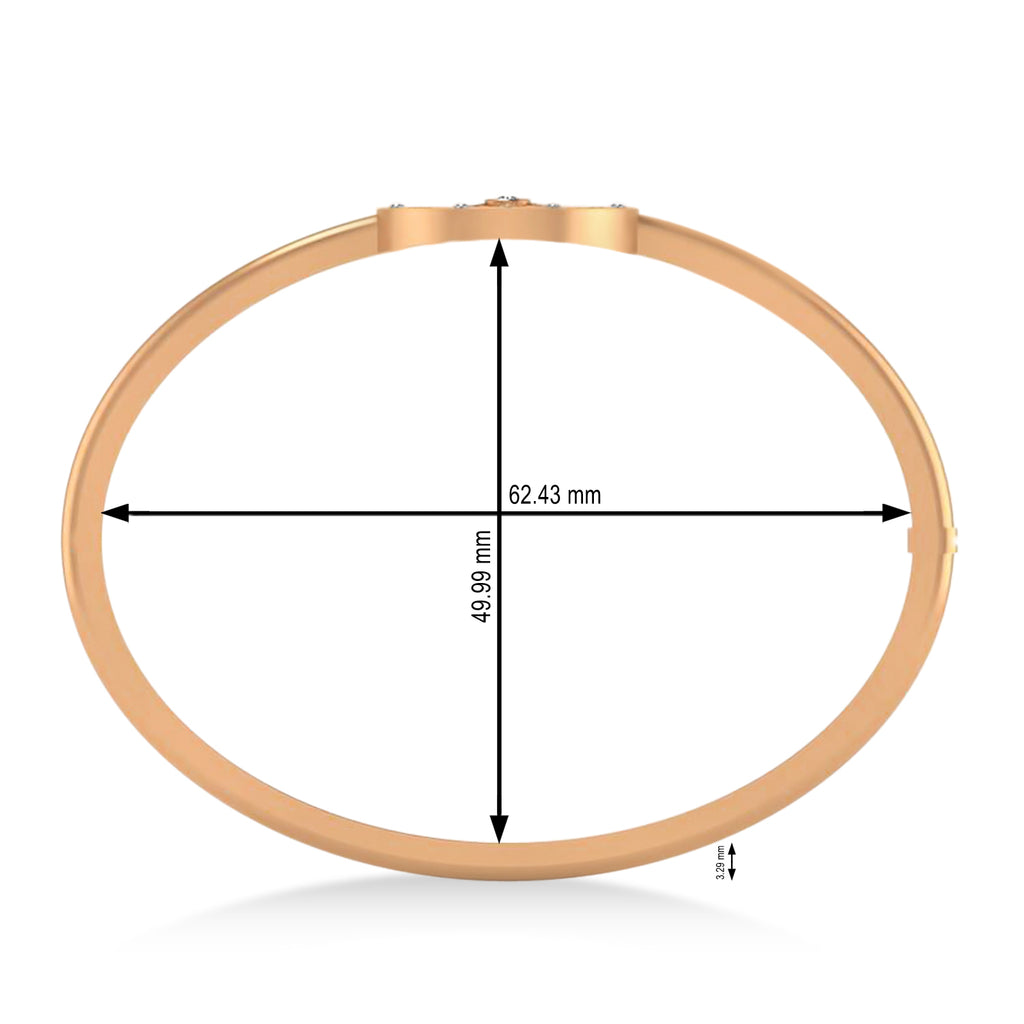 Diamond Compass Bangle Bracelet 14k Rose Gold (0.19ct)