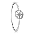 Diamond Compass Bangle Bracelet 14k White Gold (0.19ct)