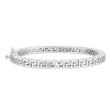 Greek Key Bangle Bracelet 14k White Gold