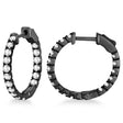 Fancy Small Round Lab Diamond Hoop Earrings in 14k Black Gold (1.00ct)