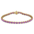 Emerald Cut Lab Amethyst Tennis Bracelet 14K Yellow Gold (8.58ct)
