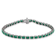 Lab Emerald Tennis Bracelet 14K White Gold (8.58ct)