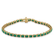 Lab Emerald Tennis Bracelet 14K Yellow Gold (8.58ct)