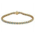 Emerald Cut Sky Blue Topaz Tennis Bracelet 14K Yellow Gold (8.58ct)