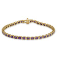 Emerald Cut Amethyst Tennis Bracelet 14K Yellow Gold (8.58ct)