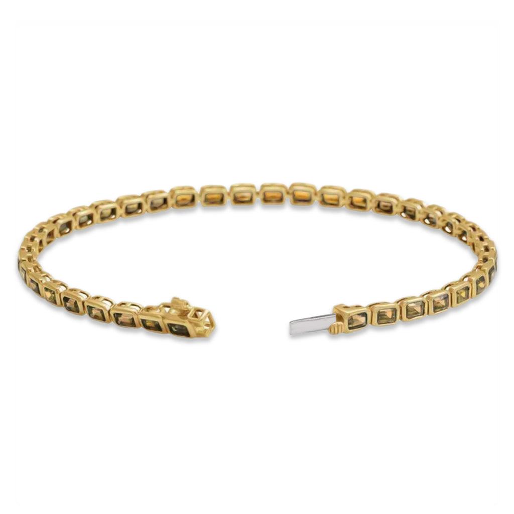 Emerald Cut Citrine Tennis Bracelet 14K Yellow Gold (8.58ct)
