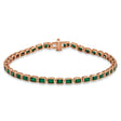 Emerald Cut Tzavorite Garnet Tennis Bracelet 14K Rose Gold (8.58ct)