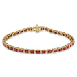 Emerald Cut Lab Ruby Tennis Bracelet 14K Yellow Gold (8.58ct)