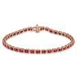 Emerald Cut Lab Ruby Tennis Bracelet 14K Rose Gold (8.58ct)