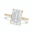 Emerald Cut Lab Diamond Solitaire Engagement Ring 18K Yellow Gold (6.90ct)