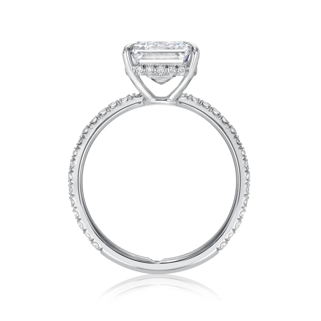 Emerald Cut Lab Diamond Solitaire Engagement Ring in Platinum (6.90ct)