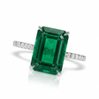 Lab Emerald & Diamond Solitaire Engagement Ring in Platinum (5.60ct)