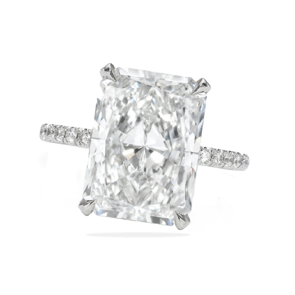 Radiant Cut Lab Diamond Solitaire Engagement Ring in Platinum (7.90ct)