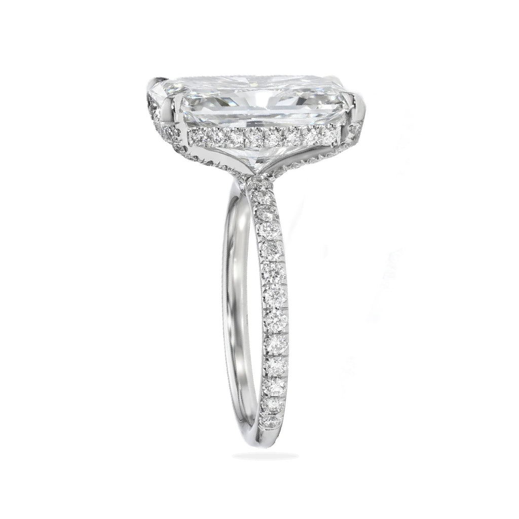 Radiant Cut Lab Diamond Solitaire Engagement Ring in Platinum (7.90ct)