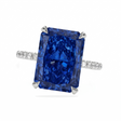 Radiant Cut Lab Blue Sapphire & Diamond Solitaire Engagement Ring 18K White Gold (8.90ct)