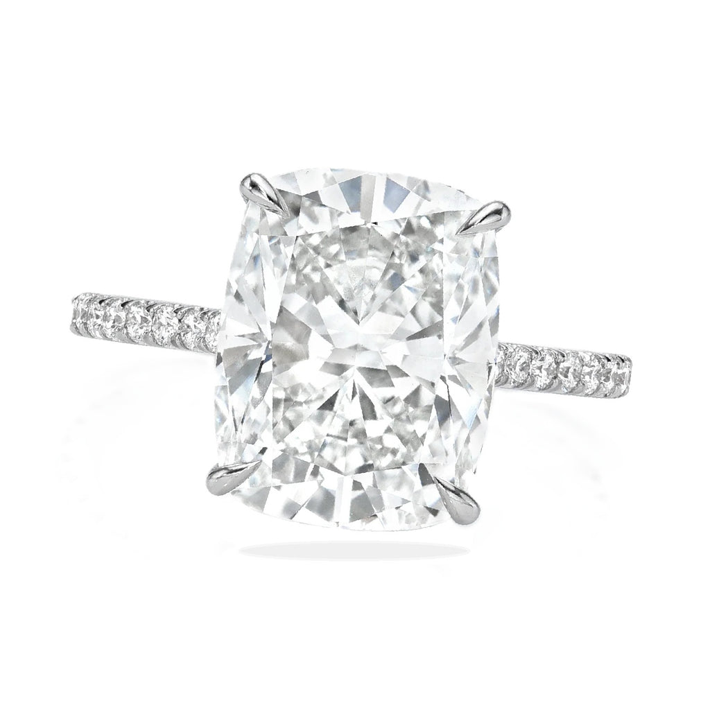 Elongated Cushion Lab Diamond Engagement Ring 18K White Gold (4.52ct)