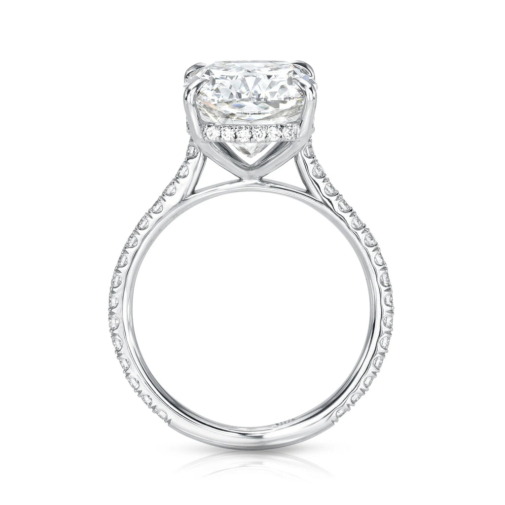 Elongated Cushion Lab Diamond Engagement Ring 18K White Gold (4.52ct)