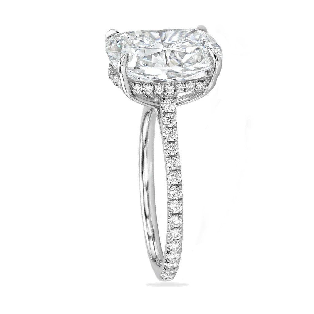 Elongated Cushion Lab Diamond Engagement Ring 18K White Gold (4.52ct)