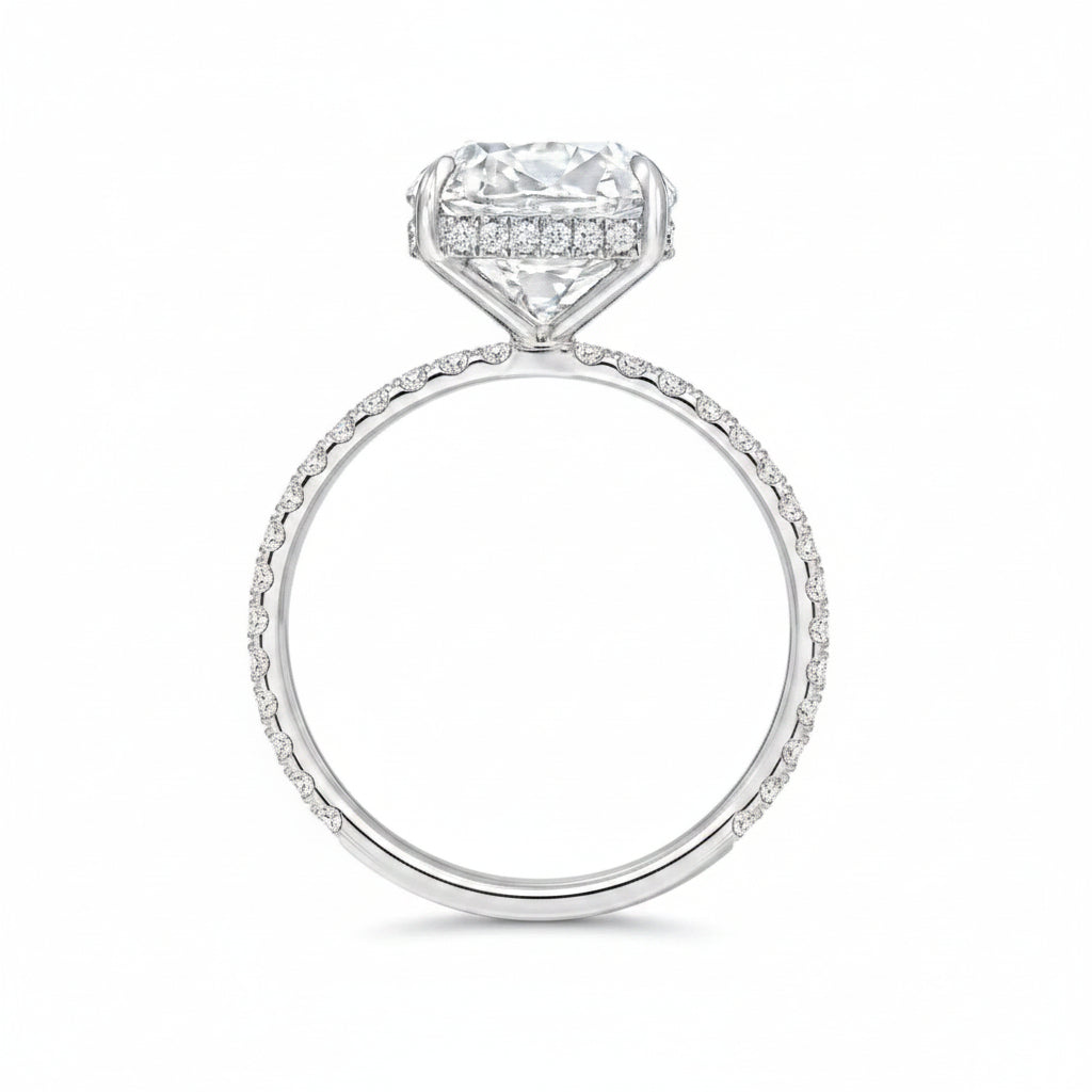 Cushion Cut Lab Diamond Solitaire Engagement Ring in Platinum (5.54ct)
