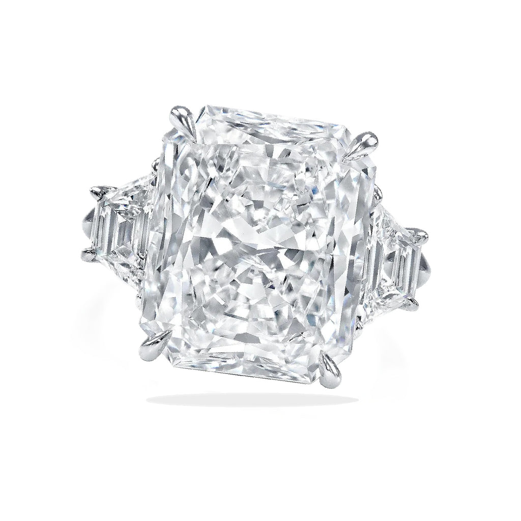 Radiant Cut Lab Diamond 3 Stone Engagement Ring in Platinum (5.50ct)
