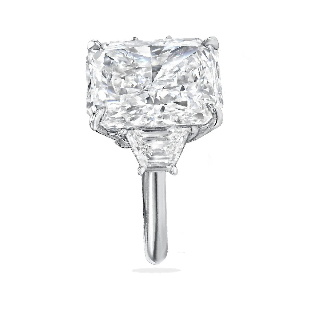 Radiant Cut Lab Diamond 3 Stone Engagement Ring in Platinum (5.50ct)