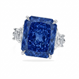 Radiant Cut Lab Blue Sapphire & Diamond 3 Stone Engagement Ring in Platinum (6.18ct)