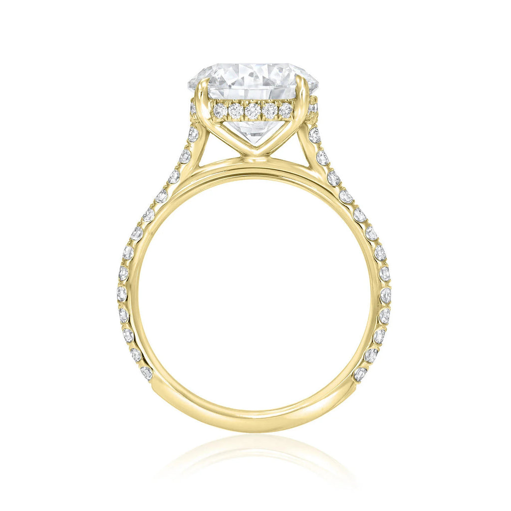 Round Brilliant Cut Lab Diamond Solitaire Engagement Ring 18K Yellow Gold (3.50ct)