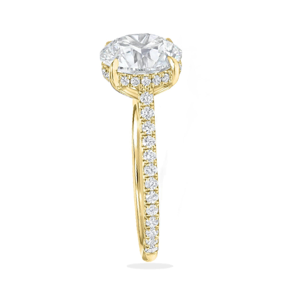 Round Brilliant Cut Lab Diamond Solitaire Engagement Ring 18K Yellow Gold (3.50ct)