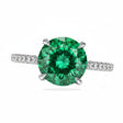 Round Lab Emerald & Diamond Solitaire Engagement Ring in Platinum (2.82ct)