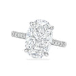 Oval Lab Diamond Cathedral Style Engagement Ring 14K White Gold (5.00ct)