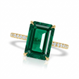 Lab Emerald & Diamond Solitaire Engagement Ring 14K Yellow Gold (5.60ct)