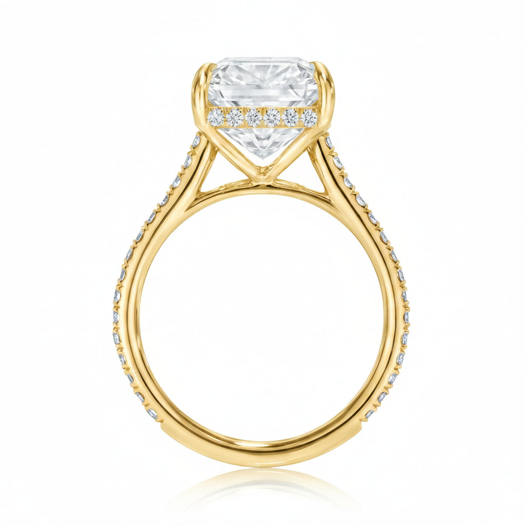 Radiant Cut Lab Diamond Solitaire Engagement Ring 14K Yellow Gold (7.90ct)