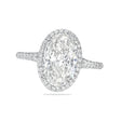 Oval Halo Lab Diamond Engagement Ring 14K White Gold (4.42ct)