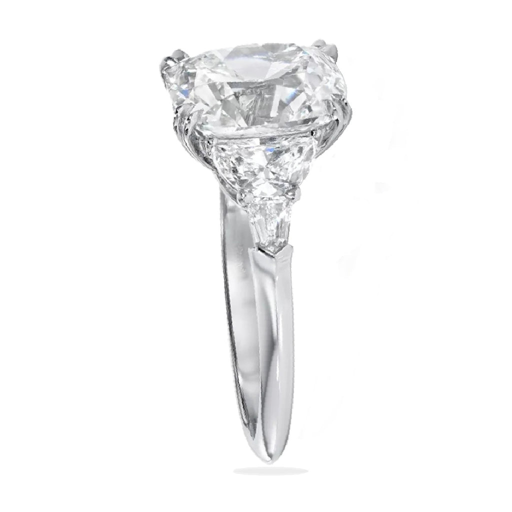 Cushion Cut Lab Diamond 5 Stone Engagement Ring 14K White Gold (5.70ct)