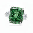 Radiant Cut Lab Emerald & Diamond 3 Stone Engagement Ring 14K White Gold (4.37ct)