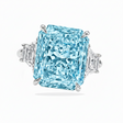 Radiant Cut Lab Aquamarine & Diamond 3 Stone Engagement Ring 14K White Gold (4.37ct)