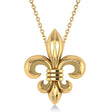 Fleur De Lis Pendant Necklace 14k Yellow Gold