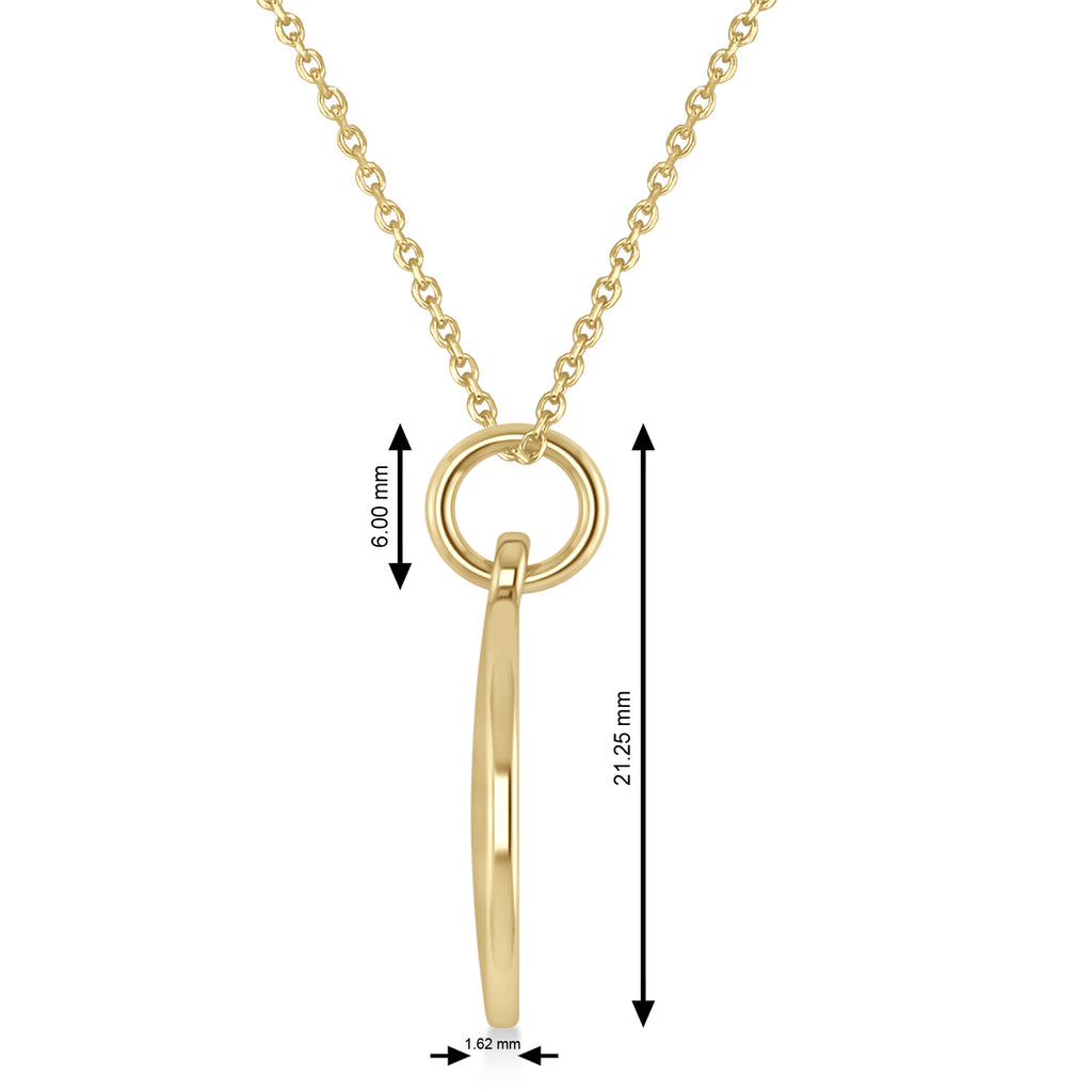 Diamond Musical Beam Note Disc Pendant Necklace 14K Yellow Gold (0.10ct)
