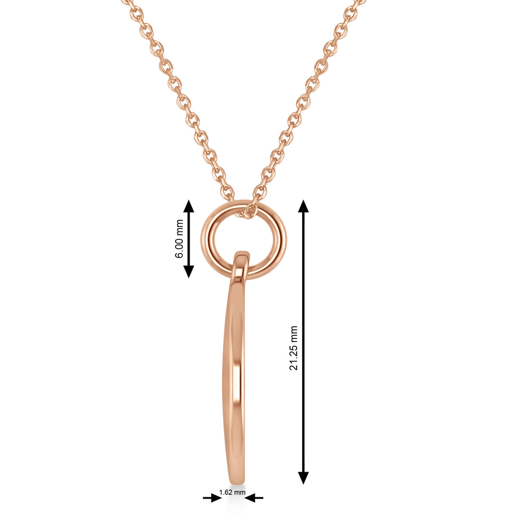 Diamond Eight Note Musical Disc Pendant Necklace 14K Rose Gold (0.09ct)