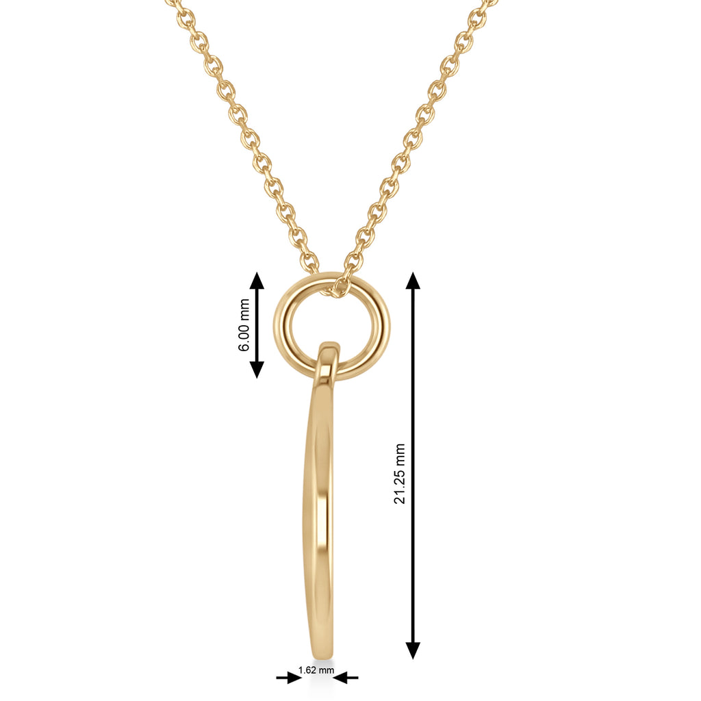 Diamond Eight Note Musical Disc Pendant Necklace 14K Yellow Gold (0.09ct)