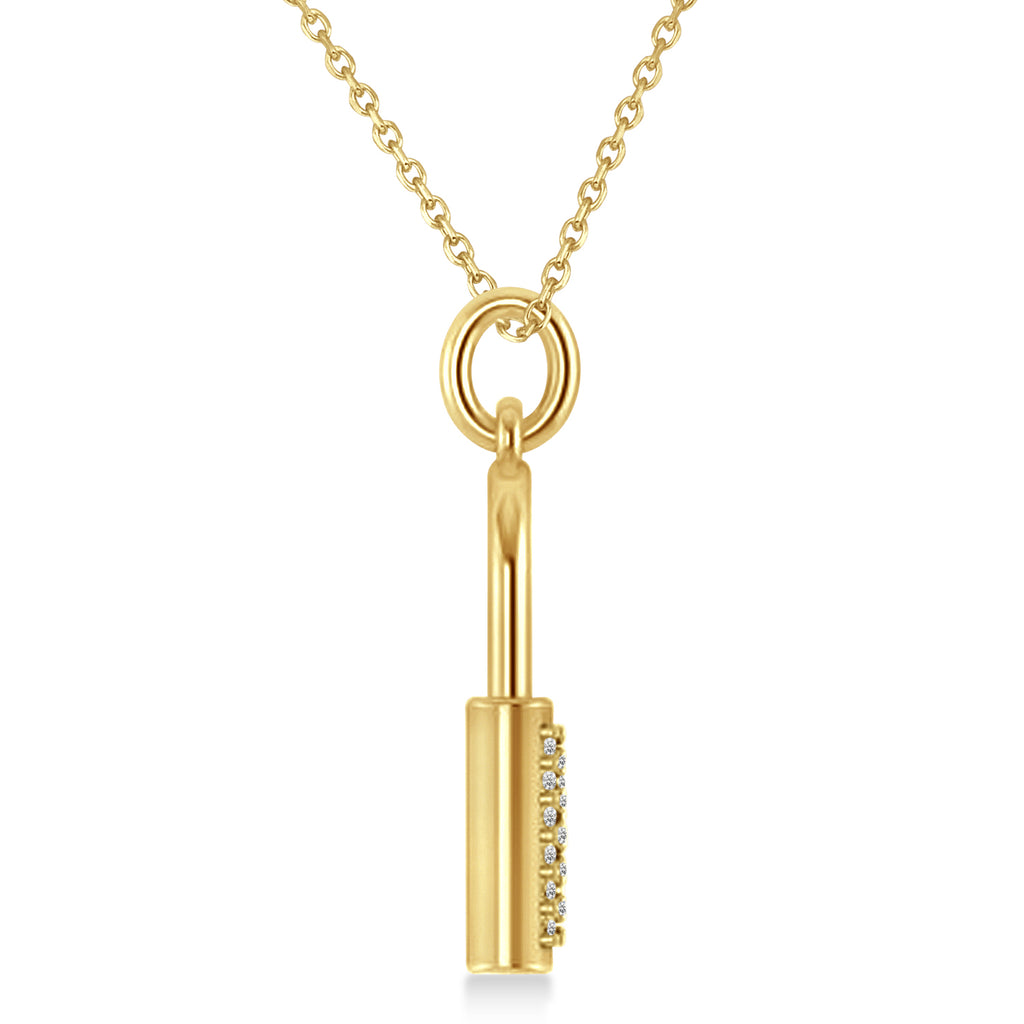 Diamond Lock Pendant Necklace 14k Yellow Gold (0.36ct)
