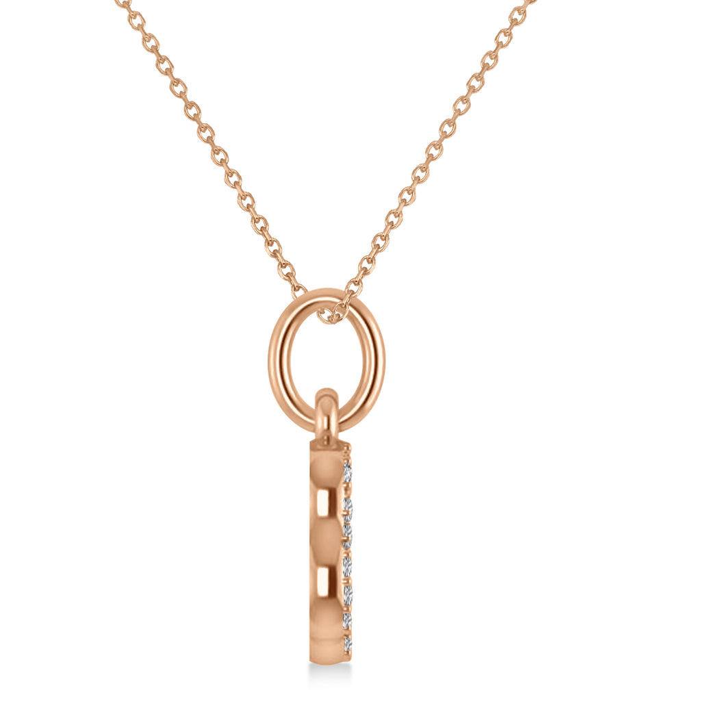 Aries Zodiac Diamond Pendant Necklace 14k Rose Gold (0.12ct)